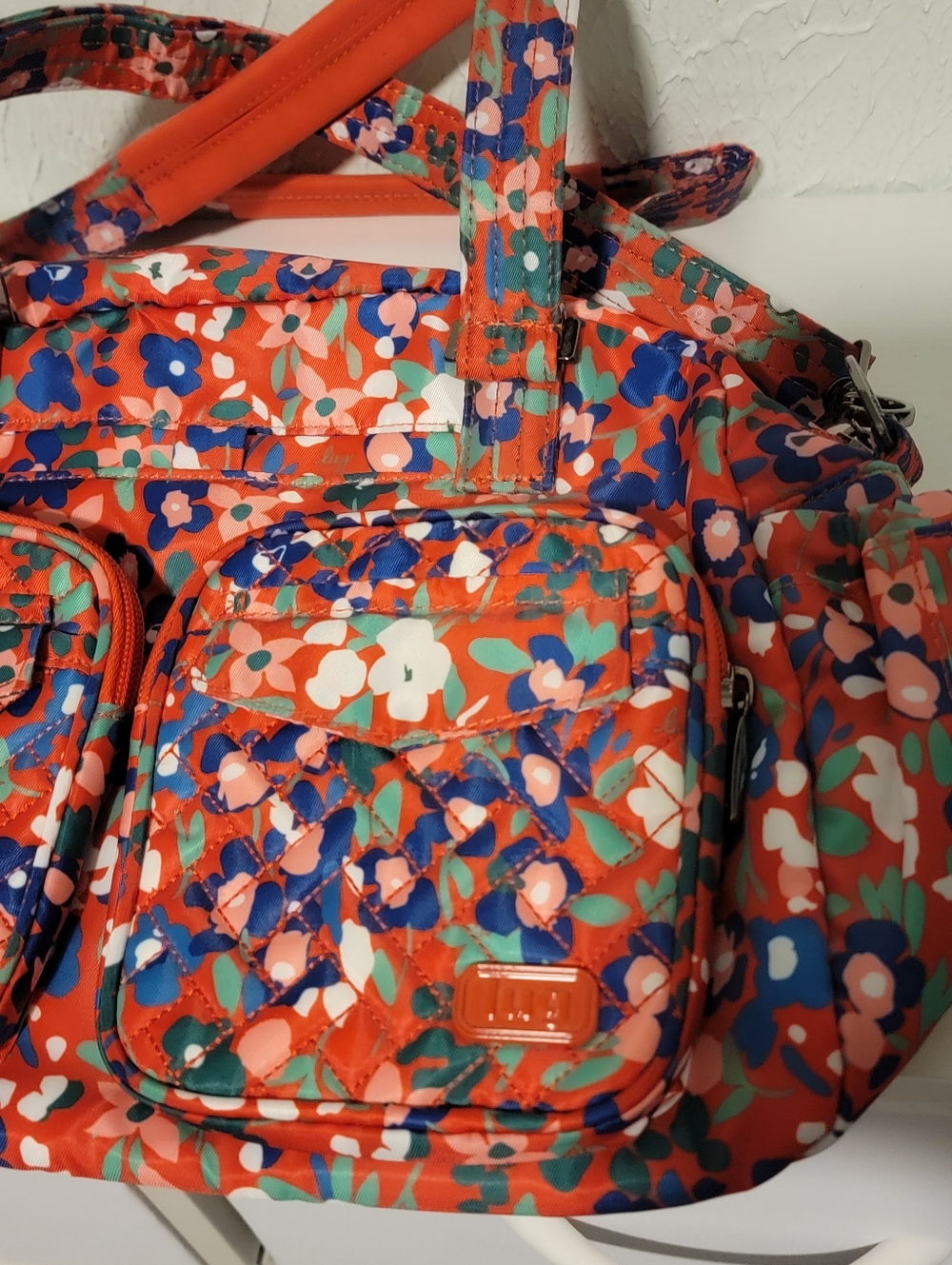 Lug Jumper Carry-All Tote bag "Wildflower Poppy" RFID Protected - Picture 2 of 5